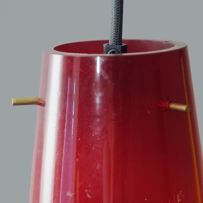 Italian Red Pendants in Murano Glass by Alessandro Pianon for Vistosi, 1960s-HWV-1320533