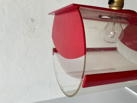 Italian Red Plastic Pendant Lamp, 1970s-RDS-1147848