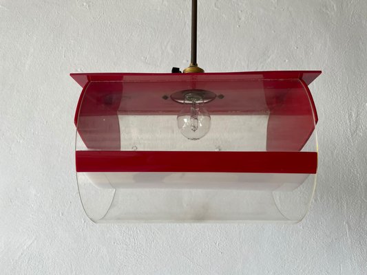 Italian Red Plastic Pendant Lamp, 1970s-RDS-1147848