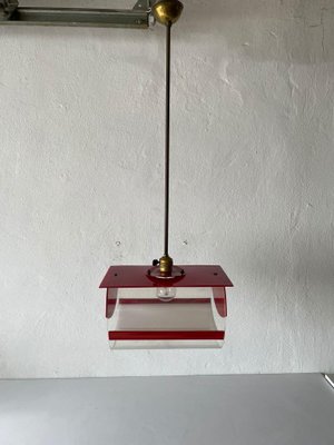 Italian Red Plastic Pendant Lamp, 1970s-RDS-1147848