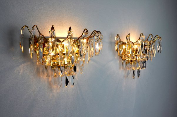 Italian Regency Crystal Sconces, 1970, Set of 2-EJE-1028463