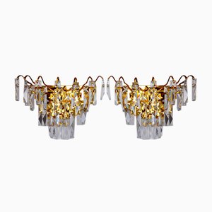 Italian Regency Crystal Sconces, 1970, Set of 2-EJE-1028463