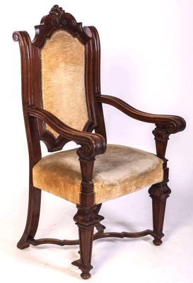 Italian Renaissance Revival Chairs and Armchairs, Set of 8-MBH-1032598