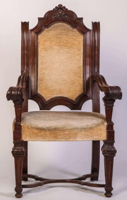 Italian Renaissance Revival Chairs and Armchairs, Set of 8-MBH-1032598