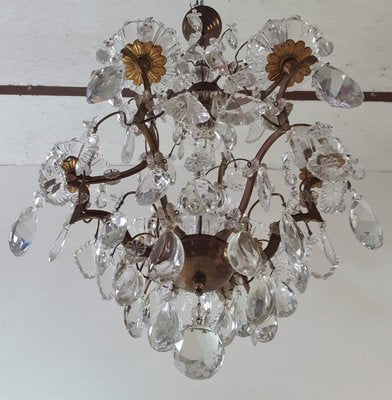 Italian Rococo Crystal Chandelier, 1940s-FO-1405574