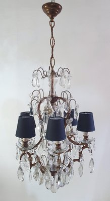 Italian Rococo Crystal Chandelier, 1940s-FO-1405574