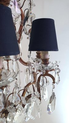 Italian Rococo Crystal Chandelier, 1940s-FO-1405574