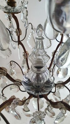 Italian Rococo Crystal Chandelier, 1940s-FO-1405574