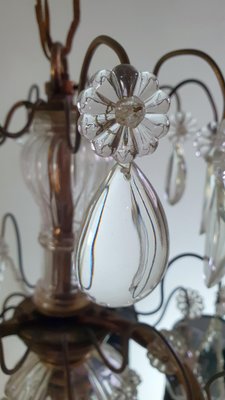 Italian Rococo Crystal Chandelier, 1940s-FO-1405574