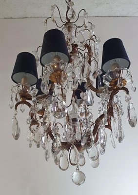 Italian Rococo Crystal Chandelier, 1940s-FO-1405574