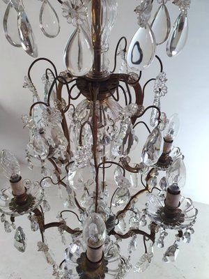 Italian Rococo Crystal Chandelier, 1940s-FO-1405574