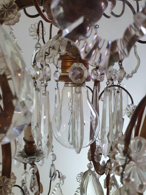 Italian Rococo Crystal Chandelier, 1940s-FO-1405574