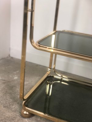 Italian Rolling Trolley in Gold Metal, 1980s-RWZ-1327702