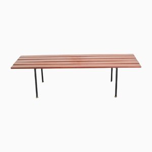 Italian Rosewood and Metal Bench, 1970s-OAQ-1337662