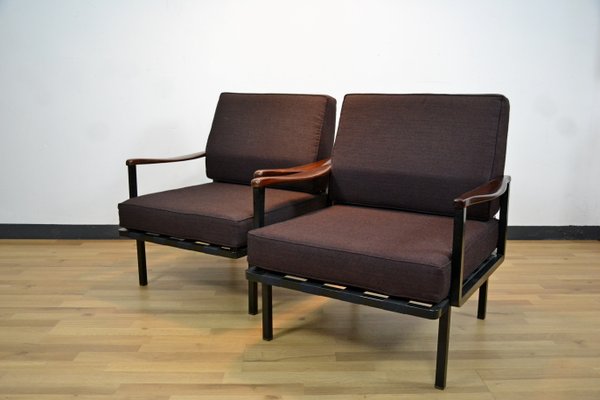 Italian Rosewood Model P24 Lounge Chairs by Osvaldo Borsani for Tecno, 1960s, Set of 2-QZZ-577025