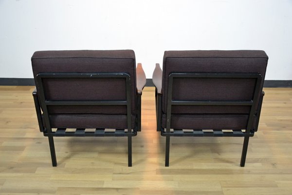 Italian Rosewood Model P24 Lounge Chairs by Osvaldo Borsani for Tecno, 1960s, Set of 2-QZZ-577025