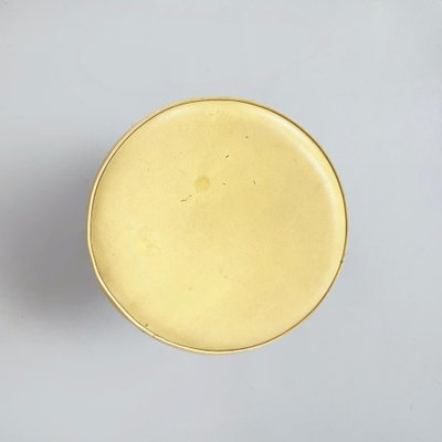 Italian Round Stool in Yellow Leather and Aluminium, 1940s-GDD-1797795