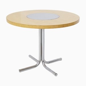 Italian Round Table in Steel and Wood by Gae Aulenti for Elam, 1950s-RCE-1435777