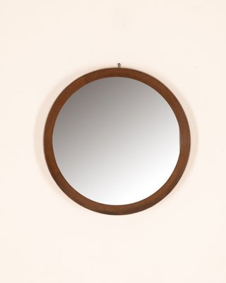 Italian Round Wall Mirror in Wood, 1960s-IUC-1811079