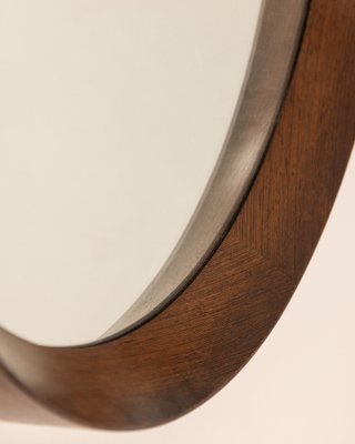 Italian Round Wall Mirror in Wood, 1960s-IUC-1811079