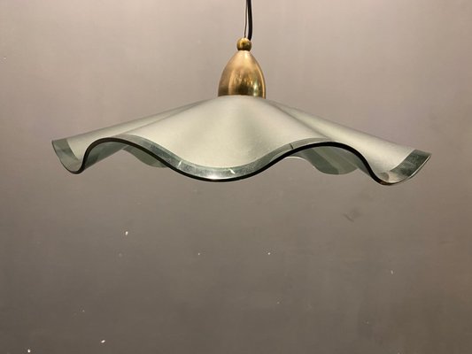 Italian Satinated Glass Light Pendant, 1970s-JJC-1058049