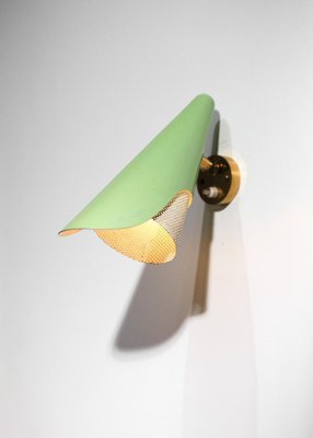 Italian Sconces in Rigitulle and Green Cones from Stilux, 1960s, Set of 2-YU-1800689