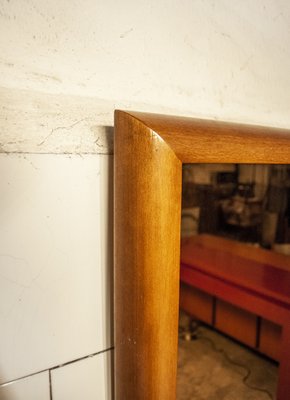 Italian Screen Printed Wooden Mirror, 1970s-VCV-564182