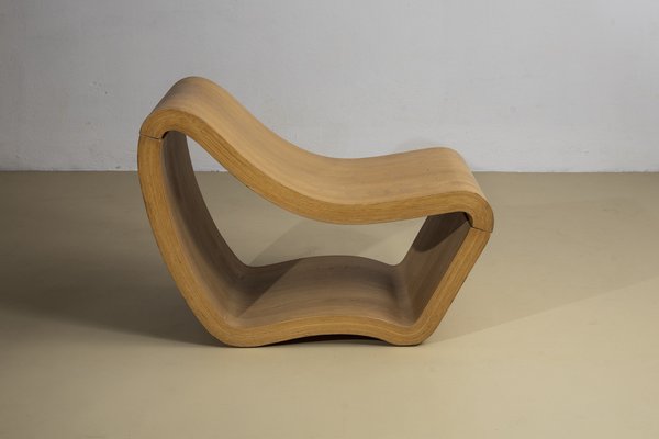 Italian Sculptural Session in Curved Wood, 1970s-BUB-1807161