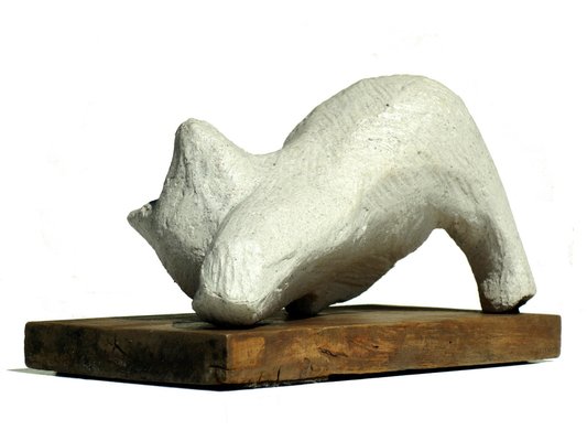 Italian Sculpture of Cat by Gino Cosentino for Litoceramica Piccinelli, 1930-KGD-1793787