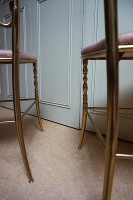 Italian Side Chairs in Golden Brass by Giuseppe Gaetano Descalzi for Chiavari, 1950, Set of 2-EA-1276004