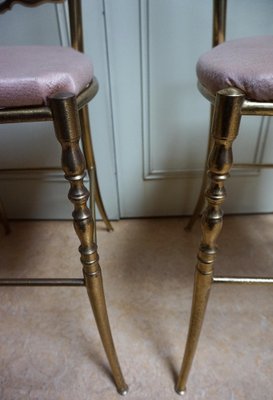 Italian Side Chairs in Golden Brass by Giuseppe Gaetano Descalzi for Chiavari, 1950, Set of 2-EA-1276004