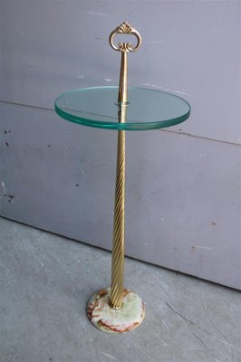 Italian Side Table in Brass and Glass, 1950s-EH-1318642