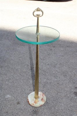 Italian Side Table in Brass and Glass, 1950s-EH-1318642