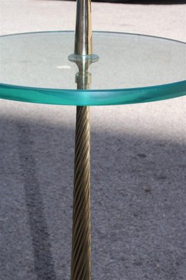 Italian Side Table in Brass and Glass, 1950s-EH-1318642