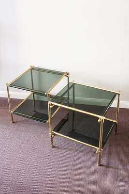 Italian Side Tables in Brass, 1970, Set of 2-MMH-1344435