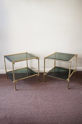 Italian Side Tables in Brass, 1970, Set of 2-MMH-1344435