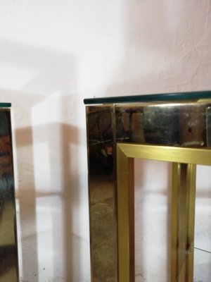 Italian Side Tables in Glass and Brass by Renato Zevi, 1960s, Set of 2-HNE-1420322