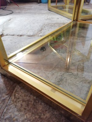 Italian Side Tables in Glass and Brass by Renato Zevi, 1960s, Set of 2-HNE-1420322