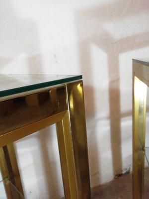 Italian Side Tables in Glass and Brass by Renato Zevi, 1960s, Set of 2-HNE-1420322