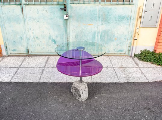 Italian Side Tables with Stone Base from Saporiti Italia, 1980s-VCV-1229078