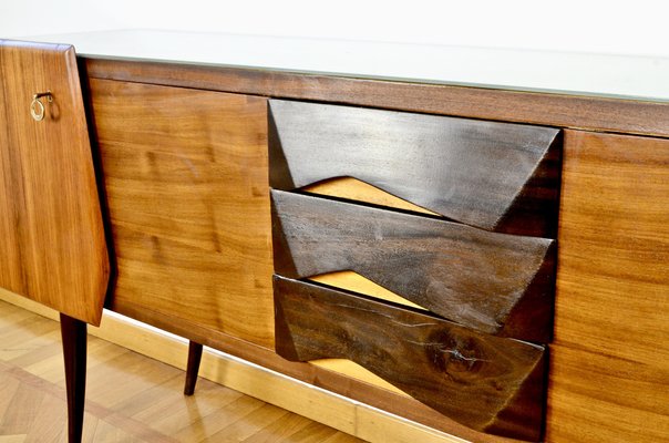 Italian Sideboard in Beech and Brass, 1950s-DUG-2041280