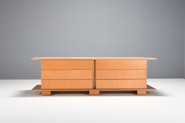 Italian Sideboard in Beech Veneer with 6 Drawers, 1970s-QT-1263324