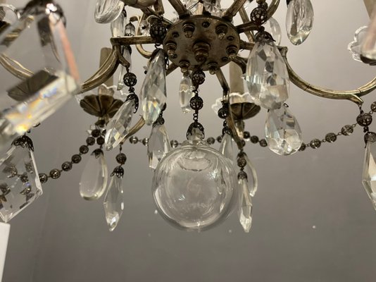 Italian Silver Crystal Chandelier, 1940s-JJC-1335476