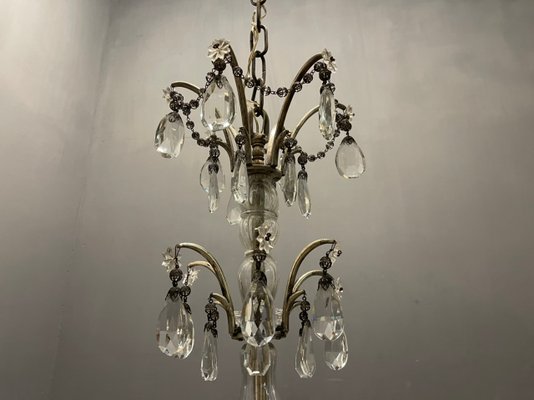 Italian Silver Crystal Chandelier, 1940s-JJC-1335476