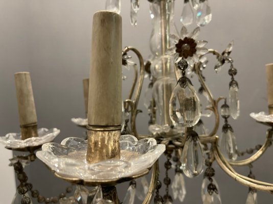 Italian Silver Crystal Chandelier, 1940s-JJC-1335476