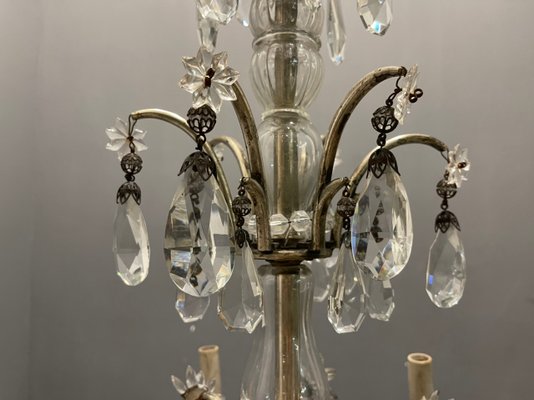 Italian Silver Crystal Chandelier, 1940s-JJC-1335476