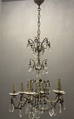 Italian Silver Crystal Chandelier, 1940s-JJC-1335476