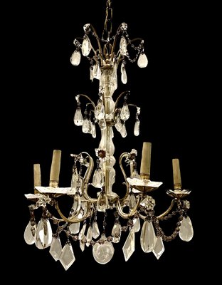 Italian Silver Crystal Chandelier, 1940s-JJC-1335476