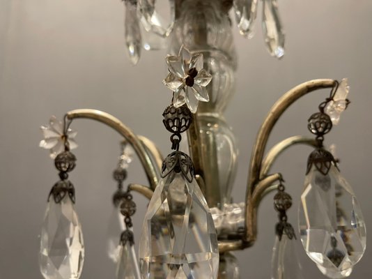 Italian Silver Crystal Chandelier, 1940s-JJC-1335476