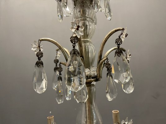 Italian Silver Crystal Chandelier, 1940s-JJC-1335476